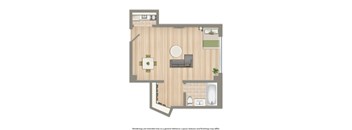 studio apartment floor plan at baystate apartments in washington dc