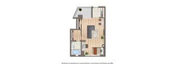studio apartment floor plan at baystate apartments in washington dc