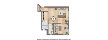 studio apartment floor plan at baystate apartments in washington dc