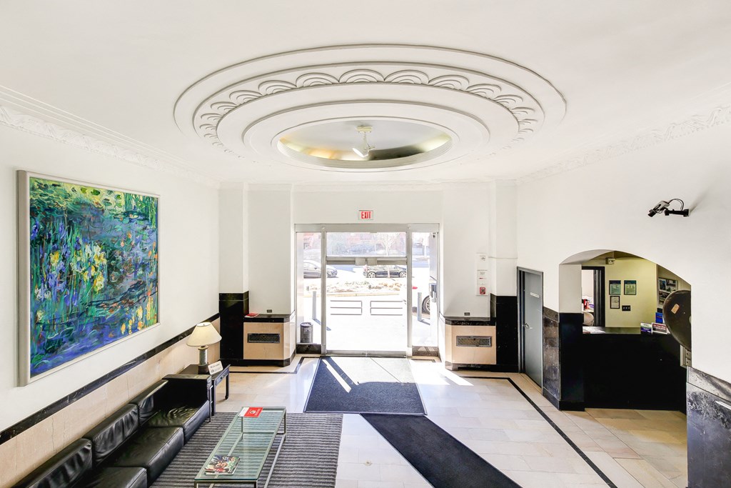 lobby lounge at baystate apartments in washington dc