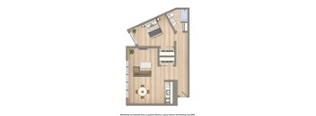 Brunswick 1 bedroom apartment floor plan