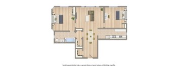 the calverton apartments two bedroom floor plan