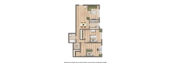 Cambridge Square apartments two bedroom floor plan
