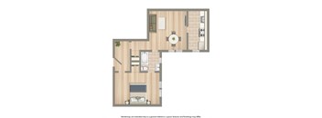 chatham courts one bedroom floor plan 695 squared feet