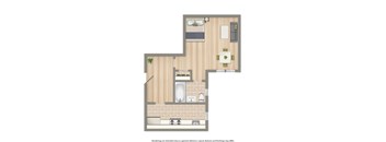 chatham courts studio floor plan 531 squared feet