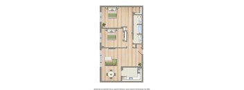 clarence house 2 bedroom apartment floor plan rendering