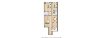 clarence house 2 bedroom apartment floor plan rendering