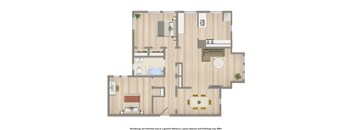 two bedroom floor plan at the cortland apartments in washington dc