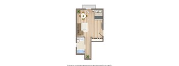 studio floor plan at the cortland apartments in washington dc