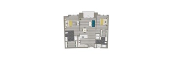 rendering of a 2 bedroom apartment with balcony at crest at skyland town center in washington dc