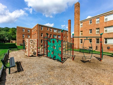 playground with jungle gym at fairway park apartments in washington dc