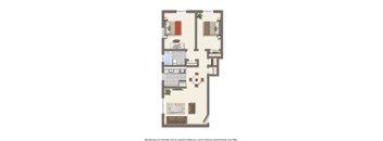 two bedroom floor plan at the grandview apartments in washington dc