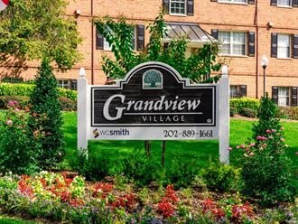 monument sign at grandview village apartments in shipley terrace washington dc