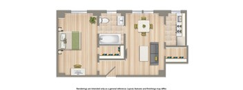 hampton courts one bedroom floor plan