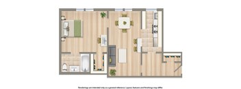 hampton courts one bedroom floor plan