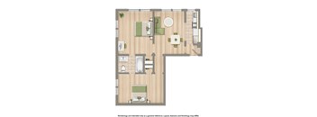 hampton courts two bedroom floor plan