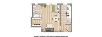 hampton courts studio apartment floor plan