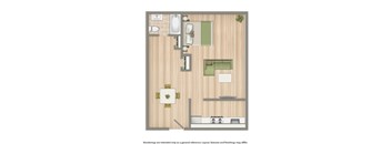 hillside terrace apartments studio 550 sqft 2d floor plan