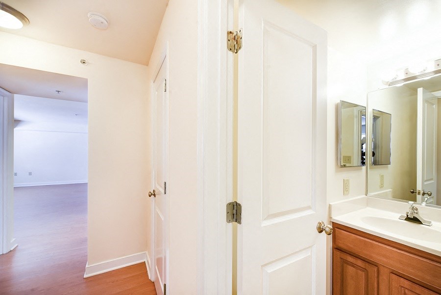 hallway view of bathroom and bedroom at jasper place apartments in congress heights washington dc