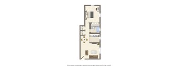 manor village 1 bedroom apartment floor plan rendering