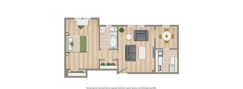 one bedroom apartment floor plan at meridian park apartments in washington dc