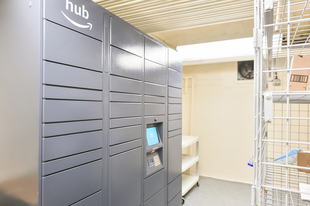 amazon hub package lockers at meridian park apartments in washington dc