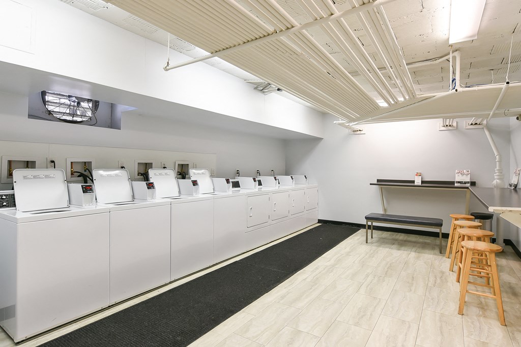 laundry room at meridian park apartments in washington dc