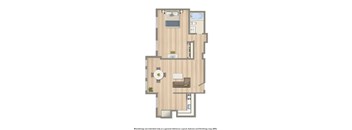 norwood one bedroom apartment floor plan rendering