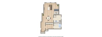 norwood studio apartment floor plan rendering