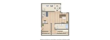 a floor plan of a house with a bedroom and a living room