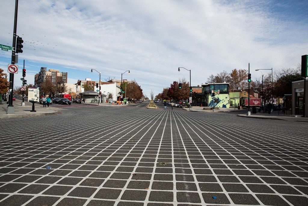 Street Print XD crosswalk and DuraTherm intersection near petworth station apartments in washington dc