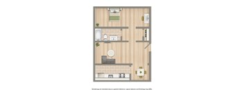 one bedroom apartment floor plan layout at randle circle apartments in washington dc
