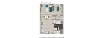 a floor plan of a house with a bedroom and a living room