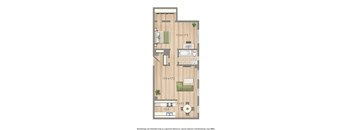 2800 woodley studio apartment floor plan rendering