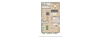 a floor plan of a room with a bedroom and a bathroom