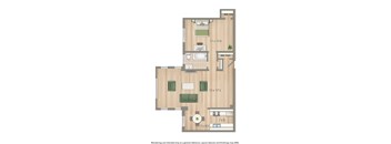2800 woodley apartment one bedroom floor plan rendering in washington dc
