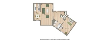 2800 woodley 1 bedroom apartment rendering in washington dc