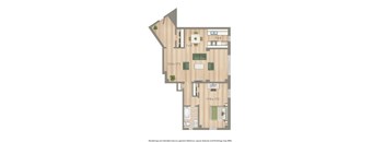 2800 woodley apartment one bedroom floor plan rendering in washington dc