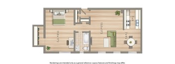 2800 woodley 1 bedroom apartment rendering in washington dc