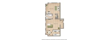 2800 woodley apartment one bedroom floor plan rendering in washington dc