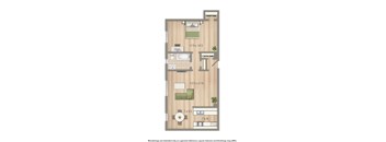 2800 woodley 1 bedroom apartment rendering in washington dc