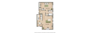 2800 woodley apartment one bedroom floor plan rendering in washington dc
