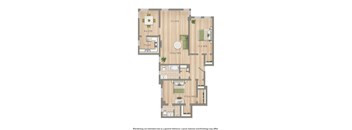 2800 woodley 2 bedroom apartment rendering in washington dc