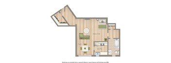 2800 woodley studio apartment floor plan rendering
