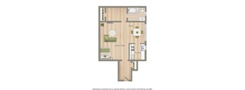 2800 woodley studio apartment floor plan rendering in washington dc