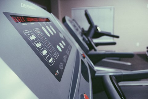 cardio machines in the fitness center at the strand apartments in hillbrook deanwood washington dc