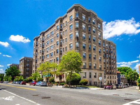 exterior view of the calverton apartment building in washington dc