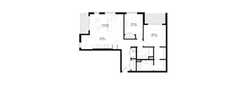 A black and white image of a floor plan for a house.