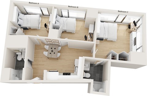 217 Albany Street Studio-3 Beds Apartment for Rent - Photo Gallery 8