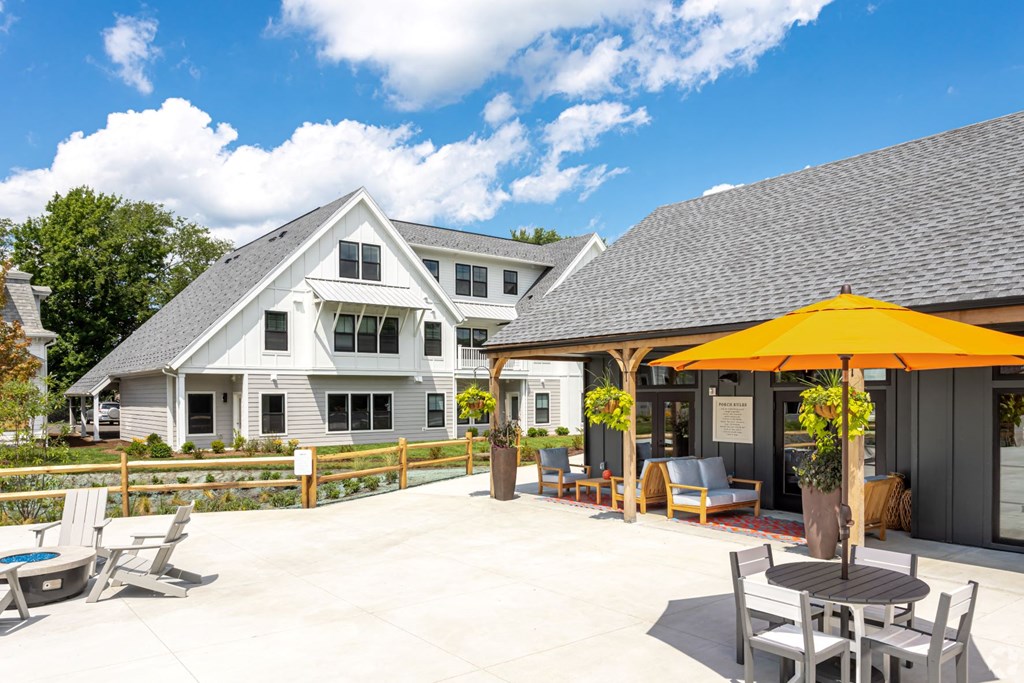 Exterior photo with fire pit at Oriole Landing, Lincoln, 01773